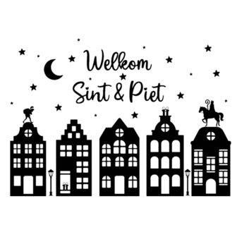 Raamsticker &#039;Welkom Sint en Piet&#039;