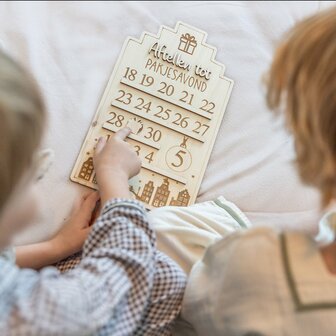 Pakjesavond 3D aftelkalender met schuifcadeautje
