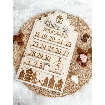 Pakjesavond 3D aftelkalender met schuifcadeautje