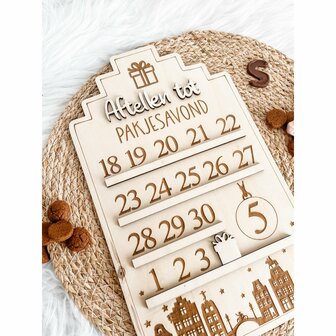 Pakjesavond 3D aftelkalender met schuifcadeautje