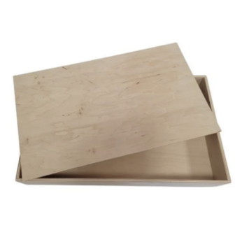 Houten speelbak met deksel (50x30x7cm)
