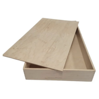 Houten speelbak met deksel (50x30x7cm)
