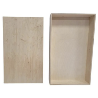 Houten speelbak met deksel (50x30x7cm)