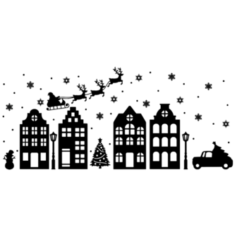 Raamsticker 'Kerst in de straat'