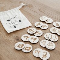 Houten memory Kerstmis